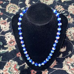 Elegant Blue Beaded Necklace